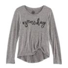 Girls 7-16 So&reg; Cozy Side Knot Tee, Size: 7-8, Med Grey