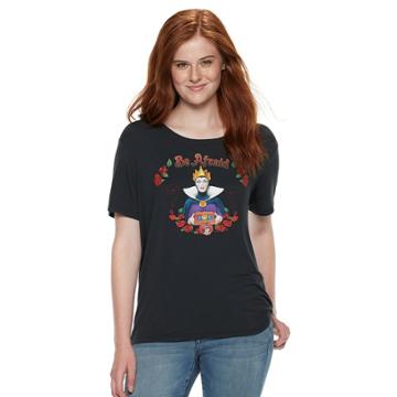 Disney's Snow White And The Seven Dwarfs Juniors' Be Afraid Tee, Teens, Size: Large, Black