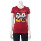 Disney's Mickey & Minnie Mouse Juniors' Sitting Graphic Tee, Teens, Size: Medium, Red