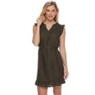 Women's Sonoma Goods For Life&trade; Ruffle Jacquard Fit & Flare Dress, Size: Xxl, Dark Green