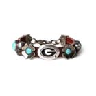 Women's Georgia Bulldogs Turquoise Flower Bracelet, Brown