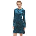 Women's Suite 7 Velvet Long Sleeve Shift Dress, Size: 6, Blue Other