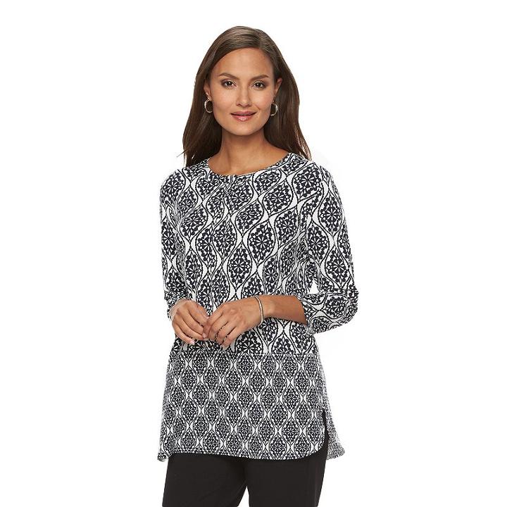 Women's Croft & Barrow&reg; Henley Top, Size: Small, Dark Blue