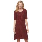 Women's Dana Buchman Sharkbite Dress, Size: Medium, Dark Red