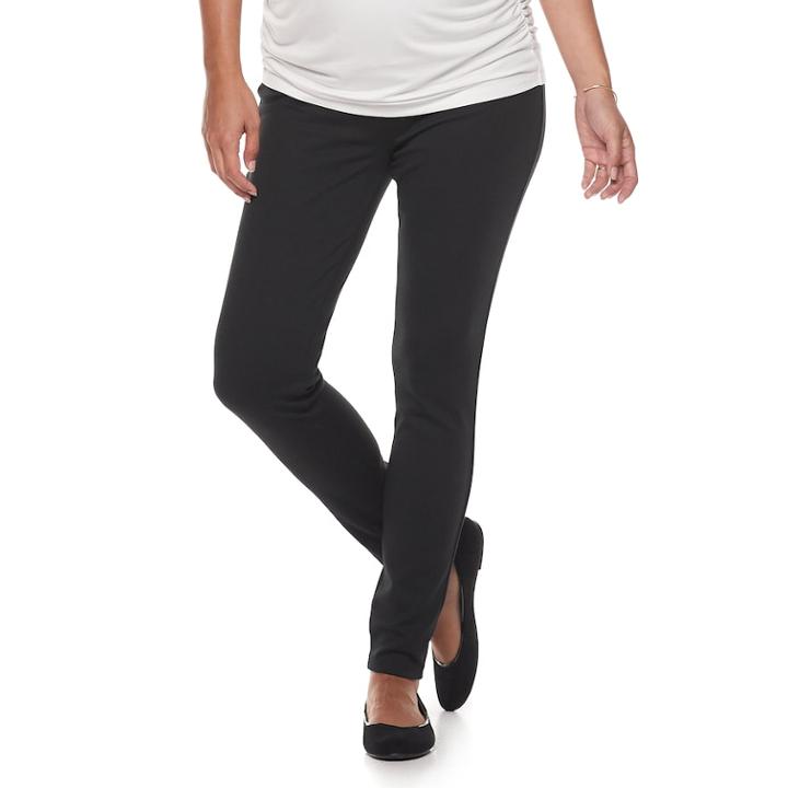 Maternity A:glow Full Belly Panel Skinny Ponte Pants, Women's, Size: S-mat, Black