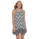 Juniors' Three Pink Hearts Cross Front Handkerchief Hem Dress, Teens, Size: Xs, Grey (charcoal)