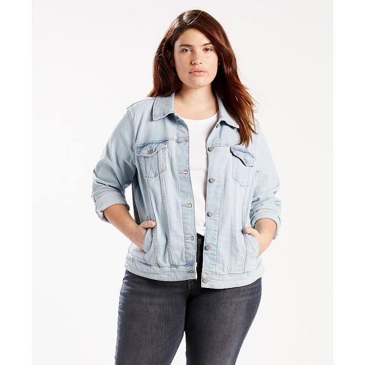 Plus Size Levi's Denim Trucker Jacket, Women's, Size: 3xl, Med Blue