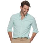 Men's Sonoma Goods For Life&trade; Flexwear Slim-fit Oxford Button-down Shirt, Size: Large, Turquoise/blue (turq/aqua)