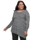 Plus Size Apt. 9&reg; Asymmetrical Hem Tunic Sweater, Women's, Size: 3xl, Dark Grey