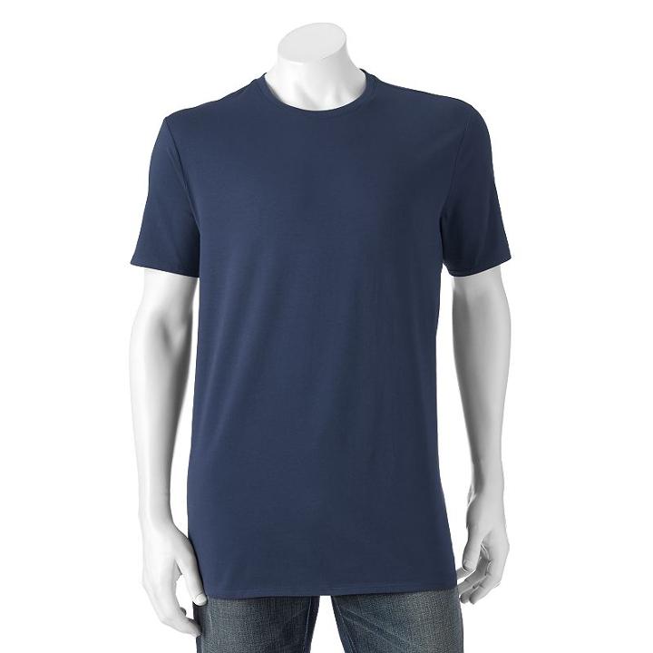 Big & Tall Apt. 9 Core Solid Crewneck Tee, Men's, Size: M Tall, Blue