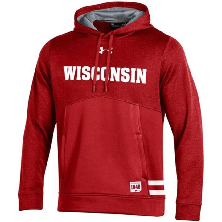 Men's Under Armour Wisconsin Badgers Storm Fleece Hoodie, Size: Xl, Red