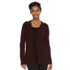 Women's Napa Valley Embellished Marled Mock-layer Top, Size: Small, Dark Red