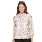 Petite Napa Valley Print Lace Top With Tank, Women's, Size: S Petite, Red