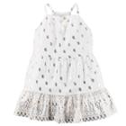 Girls 4-8 Carter's Foil Paisley Printed Dress, Girl's, Size: 4, White