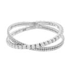 Simply Vera Vera Wang Simulated Pearl & Crystal Flexible Cuff Bracelet, Women's, White