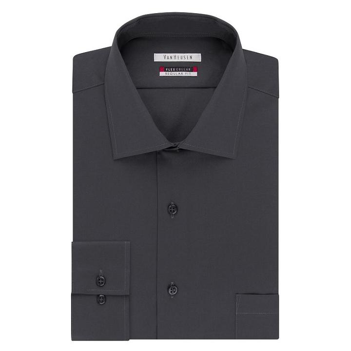 Men's Van Heusen Flex Collar Classic-fit Dress Shirt, Size: 15.5-32/33, Grey (charcoal)