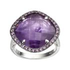 Siri Usa By Tjm Sterling Silver Amethyst Halo Ring, Women's, Size: 7, Purple