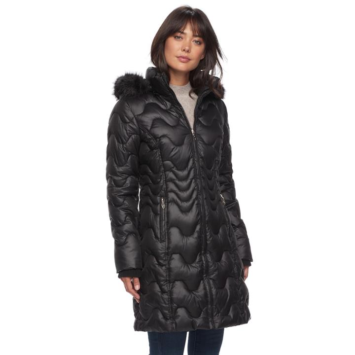 Women's Gallery Hooded Puffer Jacket, Size: Small, Black