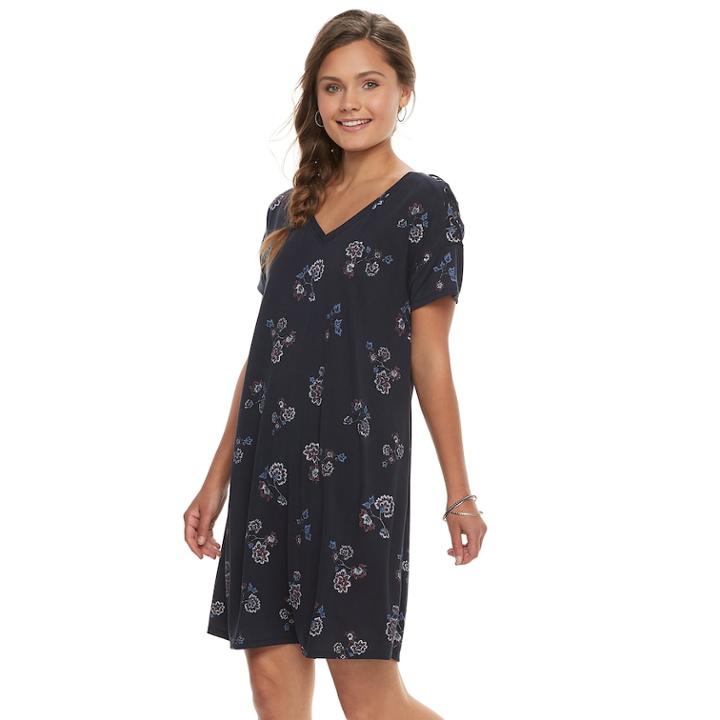 Juniors' Mudd&reg; Lace-up Shoulder Dress, Teens, Size: Xl, Drk Purple
