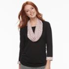 Women's Elle&trade; Ruched Tee & Scarf Set, Size: Medium, Light Pink