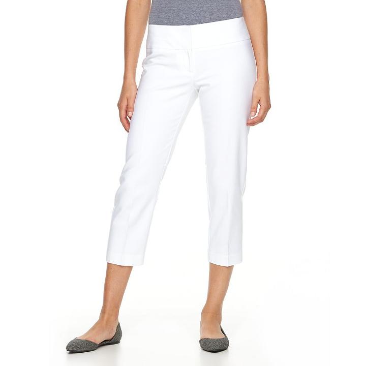 Women's Apt. 9&reg; Torie Modern Fit Capri Dress Pants, Size: 10, White