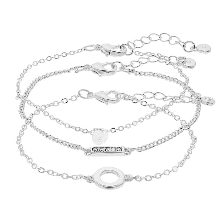 Lc Lauren Conrad Silver Tone Bracelet Set, Women's