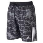 Men's Adidas Camo Grid Microfiber Volley Swim Trunks, Size: Xl, Black