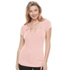 Juniors' Candie's&reg; Strappy Cutout Top, Girl's, Size: Large, Brt Pink