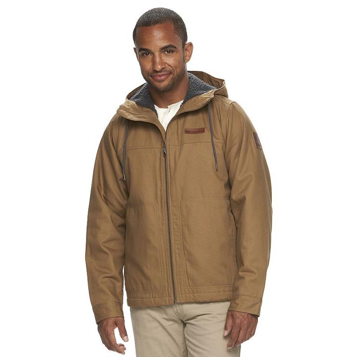 Men's Columbia Beacon Stone Omni-shield Sherpa-lined Hooded Jacket, Size: Medium, Dark Beige