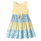 Girls 4-6x Blueberi Boulevard Crochet Tiered Dress, Girl's, Size: 6x, Yellow