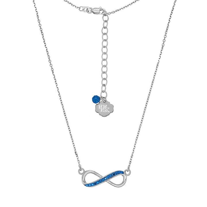 Kentucky Wildcats Sterling Silver Crystal Infinity Necklace, Women's, Size: 18, Blue