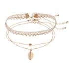 Mudd&reg; Leaf Pendant Choker Necklace Set, Teens, Gold