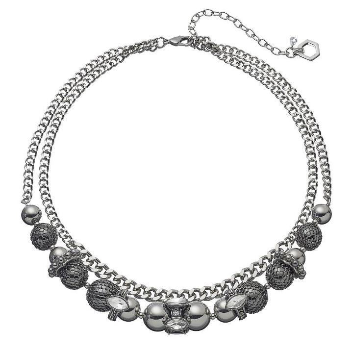 Simply Vera Vera Wang Beaded Double Strand Chain Necklace, Women's, Multicolor