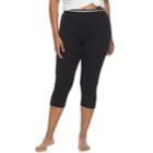 Juniors' Plus Size So&reg; Pajamas: Yoga Capri Leggings, Teens, Size: 2xl, Black