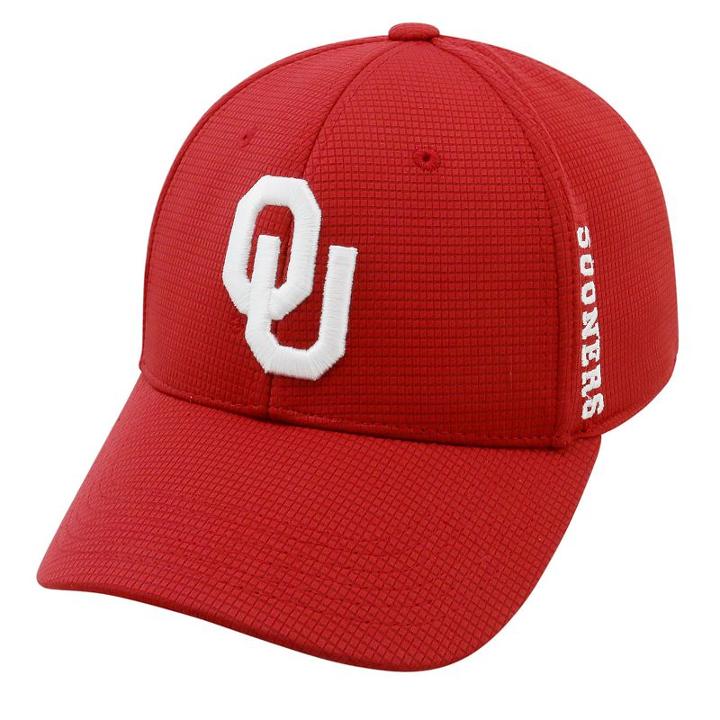 Adult Oklahoma Sooners Booster Plus Memory-fit Cap, Men's, Med Red