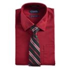 Boys 4-7 Chaps Button-down Shirt & Tie Set, Size: 6, Dark Red