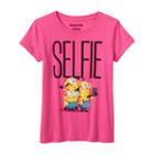 Girls 7-16 Minions Selfie Graphic Tee, Girl's, Size: Medium, Med Pink
