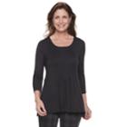 Women's Croft & Barrow&reg; Pleat-front Tunic, Size: Xxl, Black