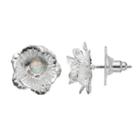 Lc Lauren Conrad Simulated Opal Flower Nickel Free Stud Earrings, Women's, White