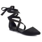 Candie's&reg; Women's Lace-up D'orsay Flats, Size: 8, Black