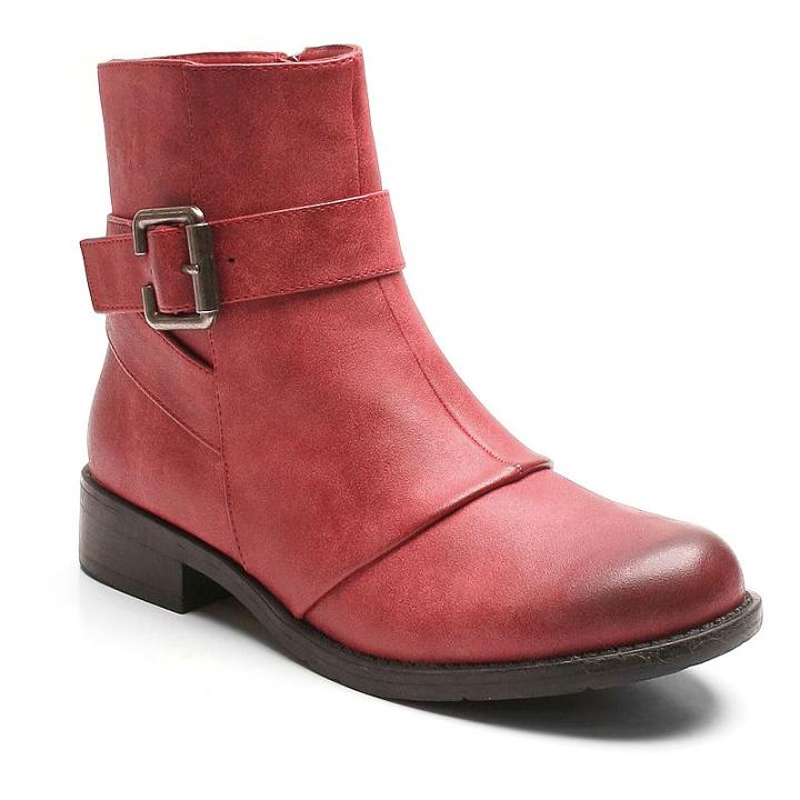 Kisses By 2 Lips Too Too Johnny Women's Ankle Boots, Girl's, Size: Medium (6), Red