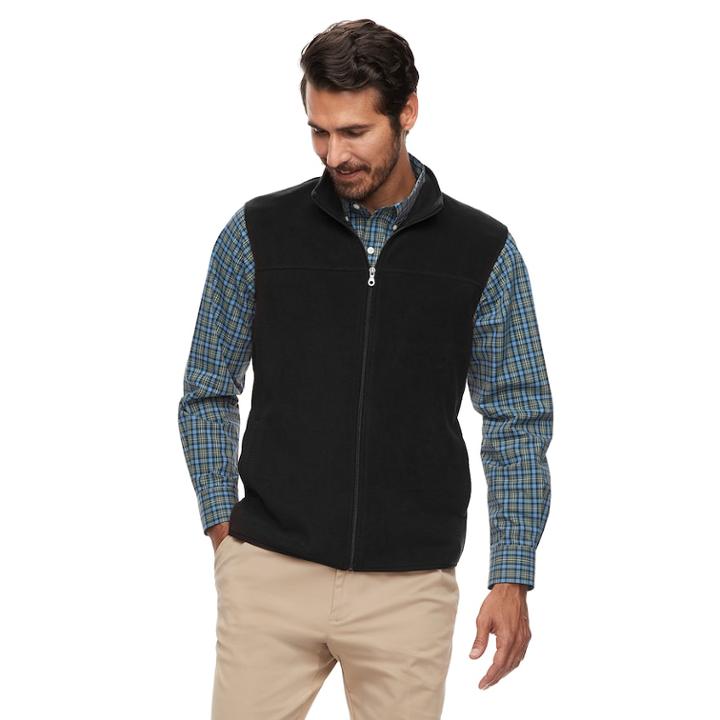 Men's Croft & Barrow&reg; Arctic Fleece Classic-fit Easy-care Vest, Size: Xl, Black
