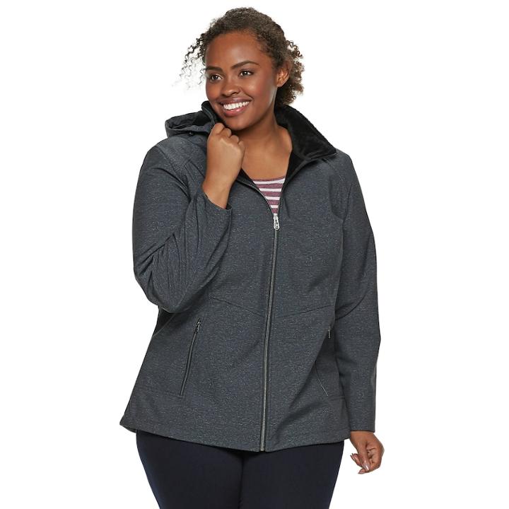 Plus Size Zeroxposur Lillian Hooded Soft Shell Jacket, Women's, Size: 1xl, Oxford
