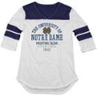 Juniors' Blue 84 Notre Dame Fighting Irish Arm Stripe Tee, Women's, Size: Large, White