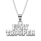 Insignia Collection Sterling Silver I Love My Trooper Pendant Necklace, Women's, Size: 18, Multicolor