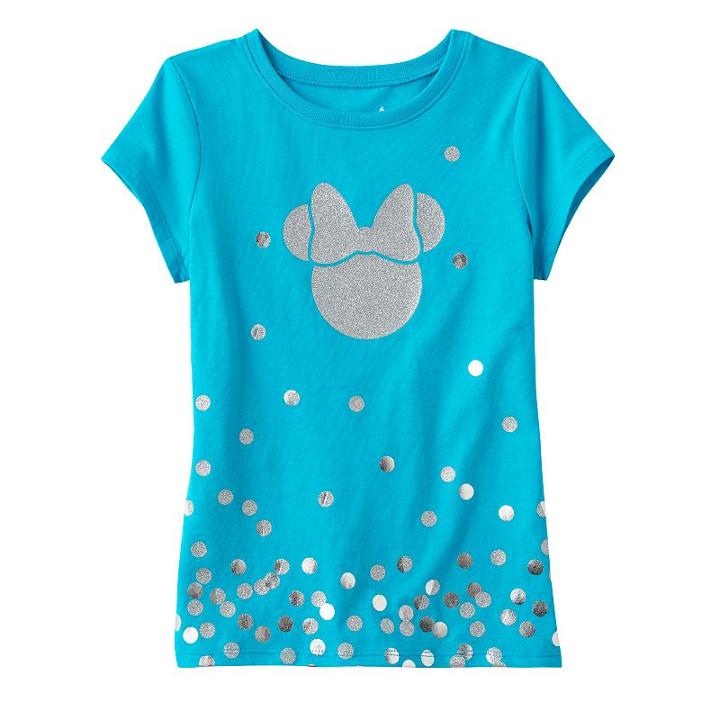 Disney's Minnie Mouse Girls 4-10 Glitter Graphic Tee By Jumping Beans&reg;, Girl's, Size: 8, Turquoise/blue (turq/aqua)