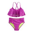 Girls 7-16 So&reg; 2-pc Bikini Swimsuit Set, Size: 16, Light Red
