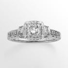 14k White Gold 3/4-ct. T.w. Princess-cut Igl Certified Diamond Halo Wedding Ring, Women's, Size: 8