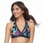 Women's Apt. 9&reg; Printed Triangle Halter Bikini Top, Size: Small, Veranda Paisley
