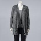 Plus Size Simply Vera Vera Wang Draped Open-front Cardigan, Women's, Size: 2xl, Dark Grey